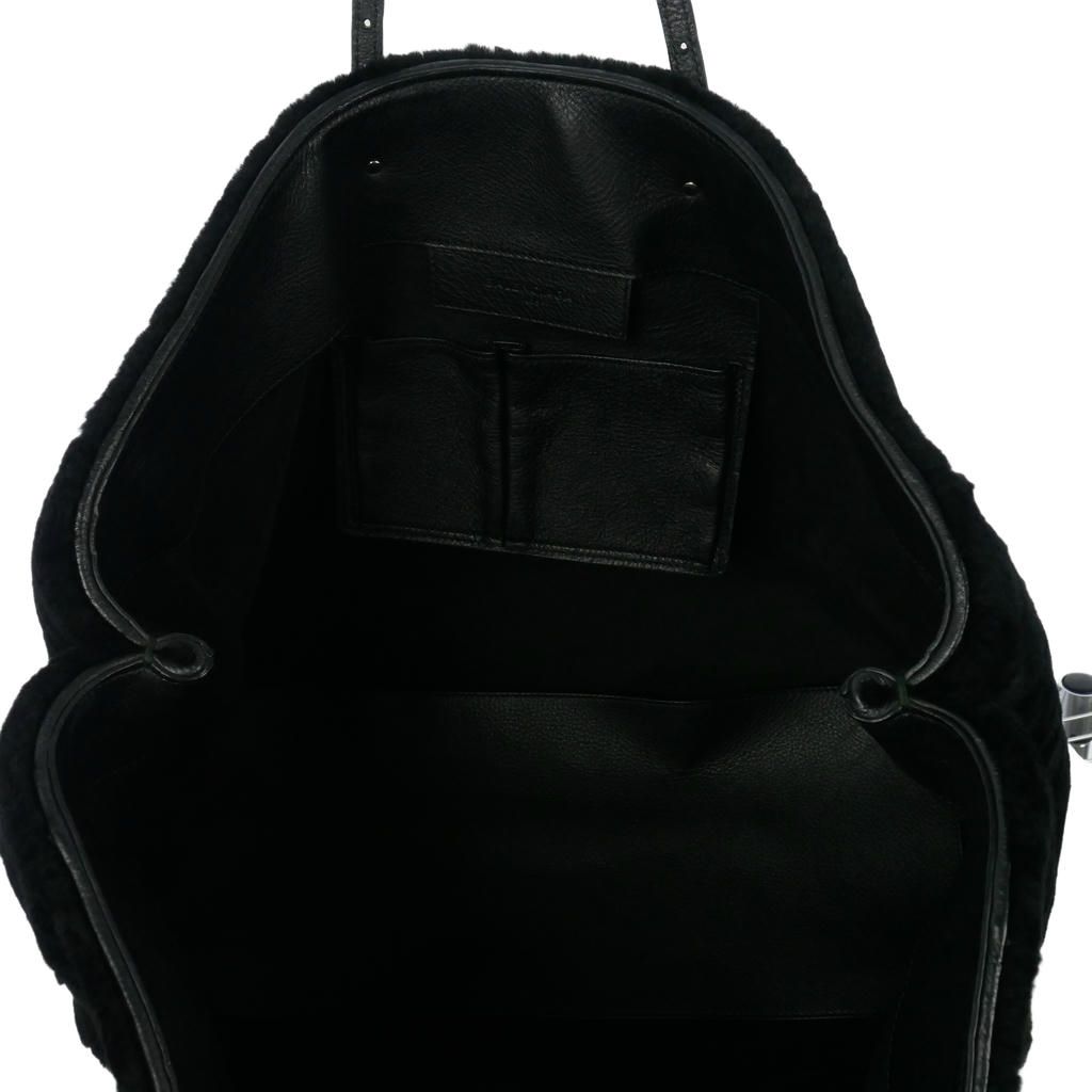 Balenciaga Paper Tote Bag Shearling Leather Black — view 6