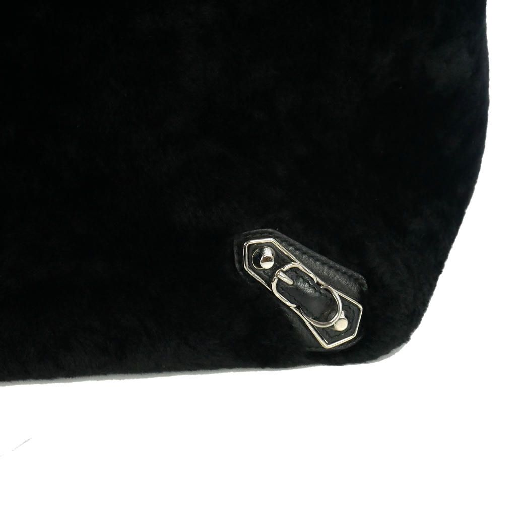 Balenciaga Paper Tote Bag Shearling Leather Black — view 3