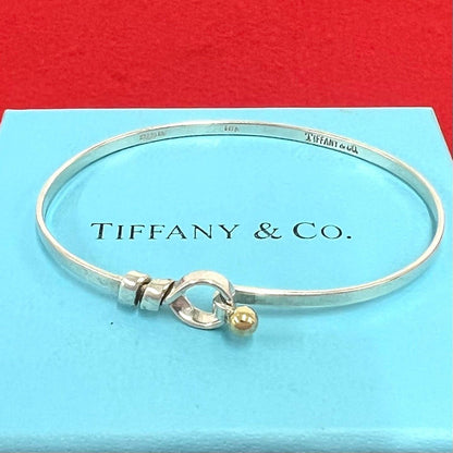 Tiffany & Co Vintage Hook Eye Bangle Silver Gold Bracelet