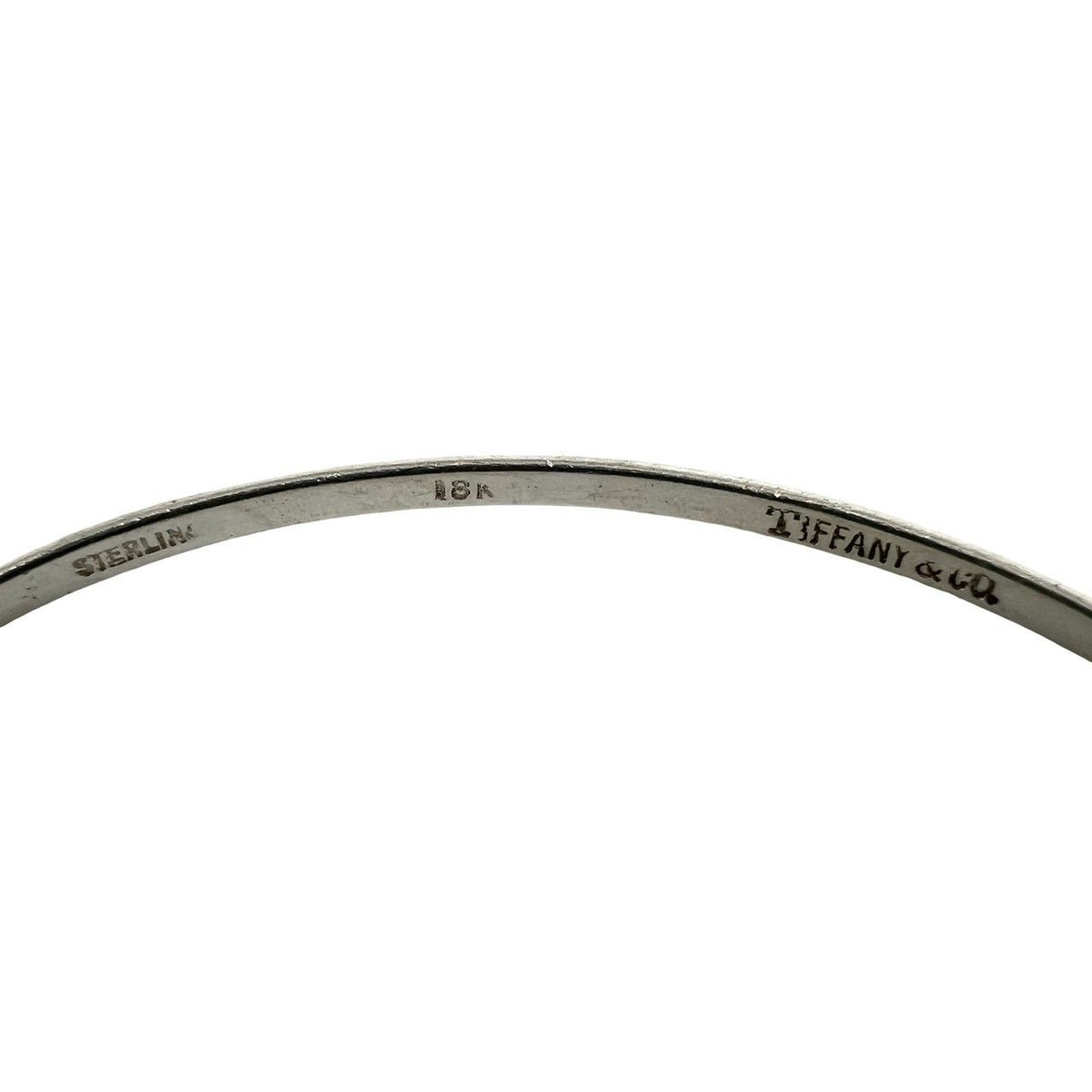 Tiffany & Co Vintage Hook Eye Bangle Silver Gold Bracelet — view 2