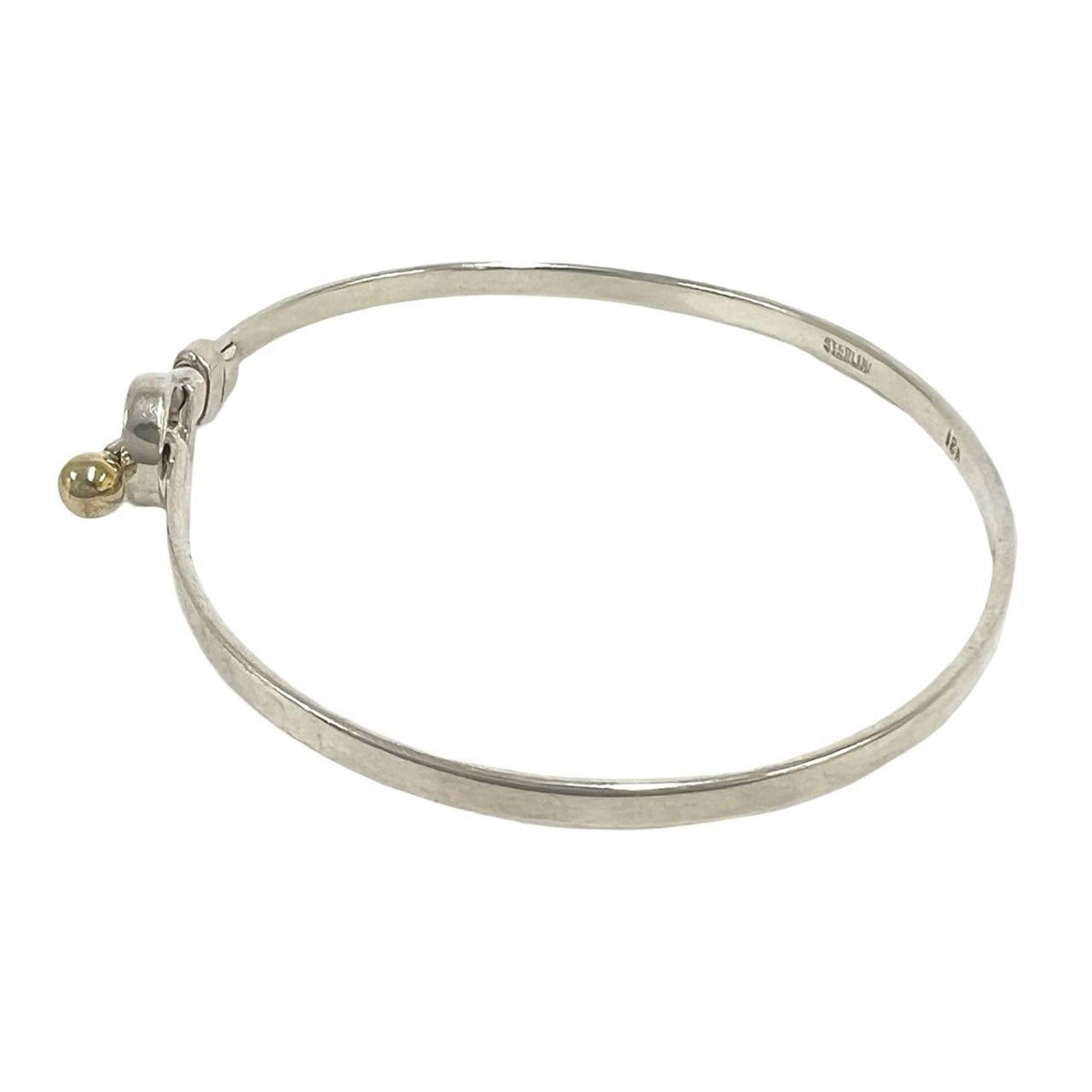 Tiffany & Co Vintage Hook Eye Bangle Silver Gold Bracelet — view 4