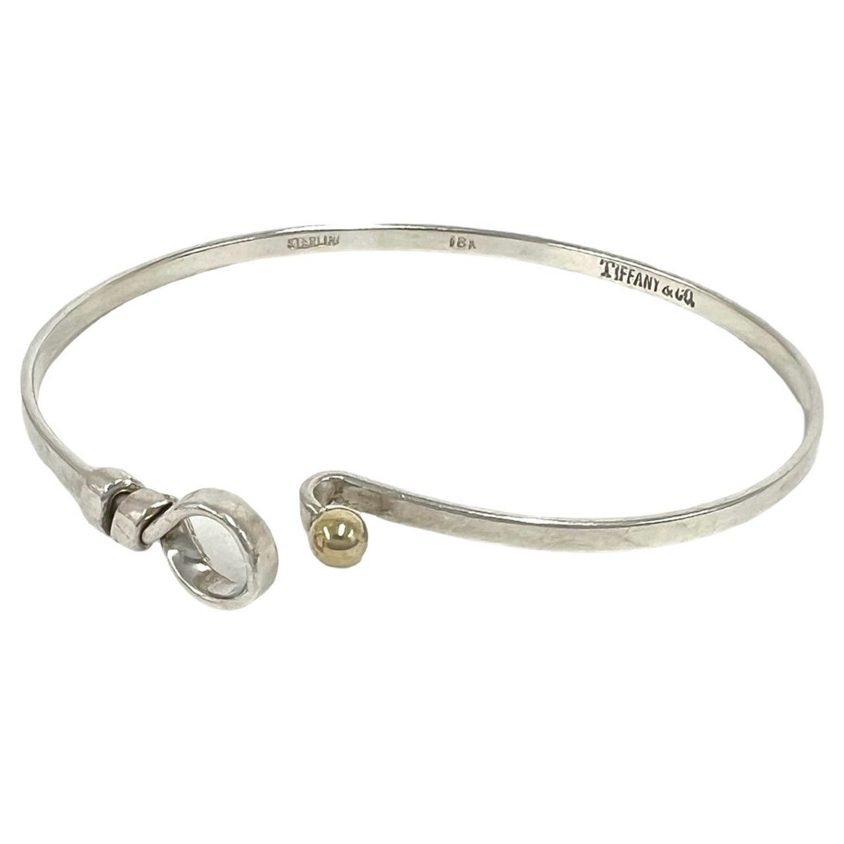 Tiffany & Co Vintage Hook Eye Bangle Silver Gold Bracelet — view 3