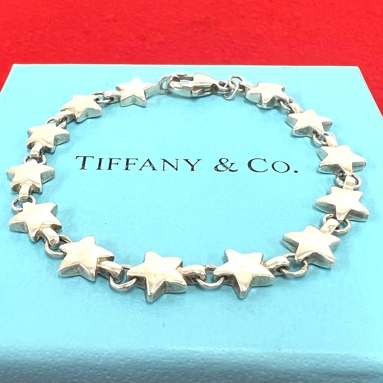 Tiffany & Co Vintage Puff Star Bracelet 925 Sterling Silver