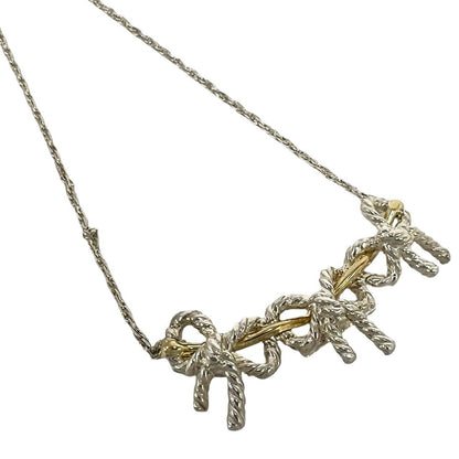 Tiffany & Co Vintage Triple Ribbon Necklace Silver — view 4