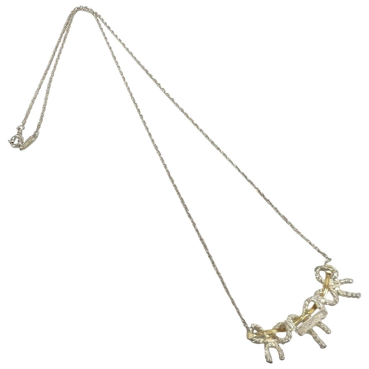 Tiffany & Co Vintage Triple Ribbon Necklace Silver — view 6