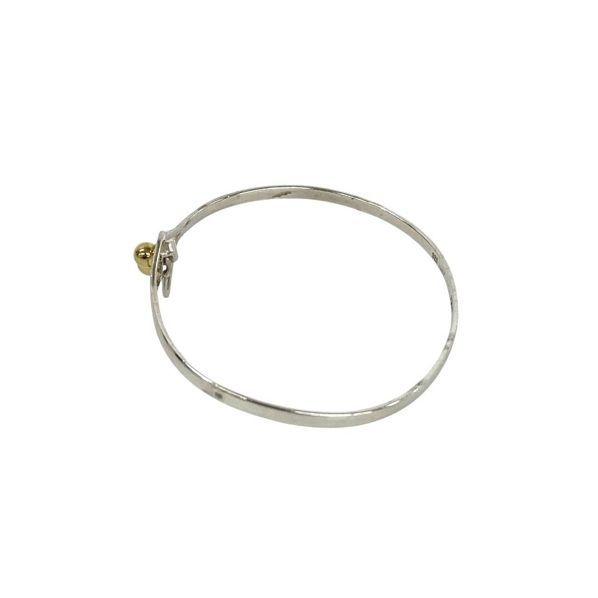 Tiffany & Co Vintage Hook Eye Heart Bangle Silver Bracelet — view 5