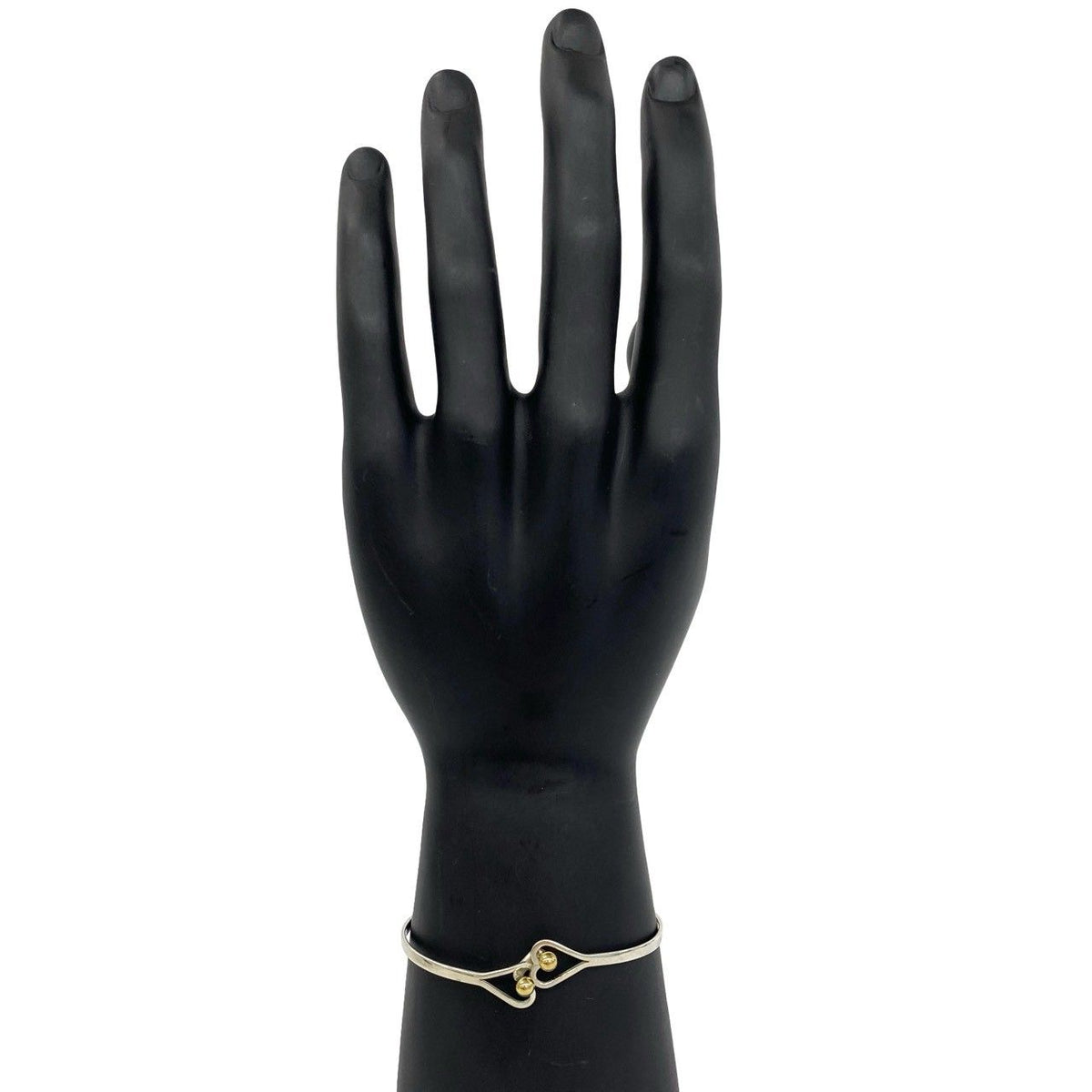 Tiffany & Co Vintage Hook Eye Heart Bangle Silver Bracelet — view 2