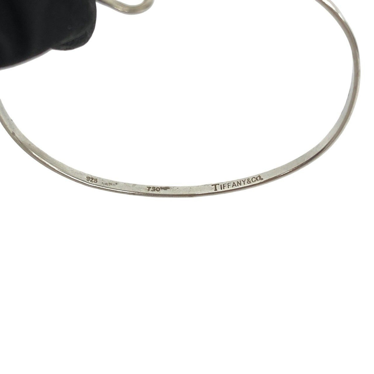 Tiffany & Co Vintage Hook Eye Heart Bangle Silver Bracelet — view 3
