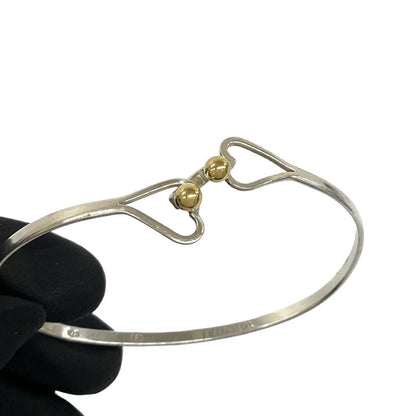 Tiffany & Co Vintage Hook Eye Heart Bangle Silver Bracelet — view 4