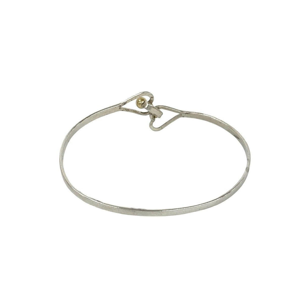 Tiffany & Co Vintage Hook Eye Heart Bangle Silver Bracelet — view 7