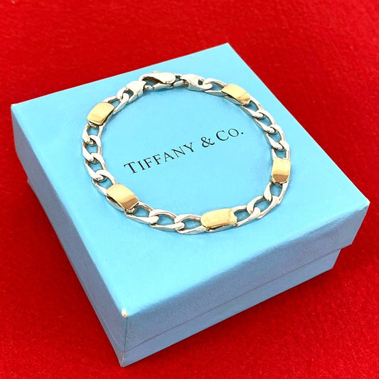 Tiffany & Co Vintage Figaro Chain Bracelet Silver