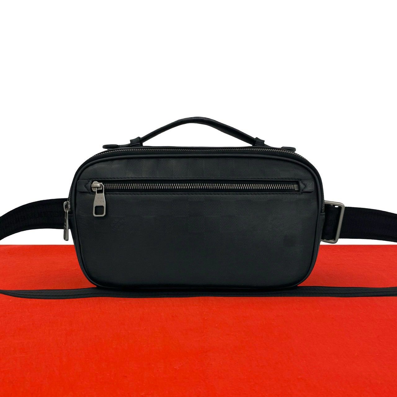 Louis Vuitton Ambler Damier Infini Leather 2-Way Shoulder Belt Bag Black