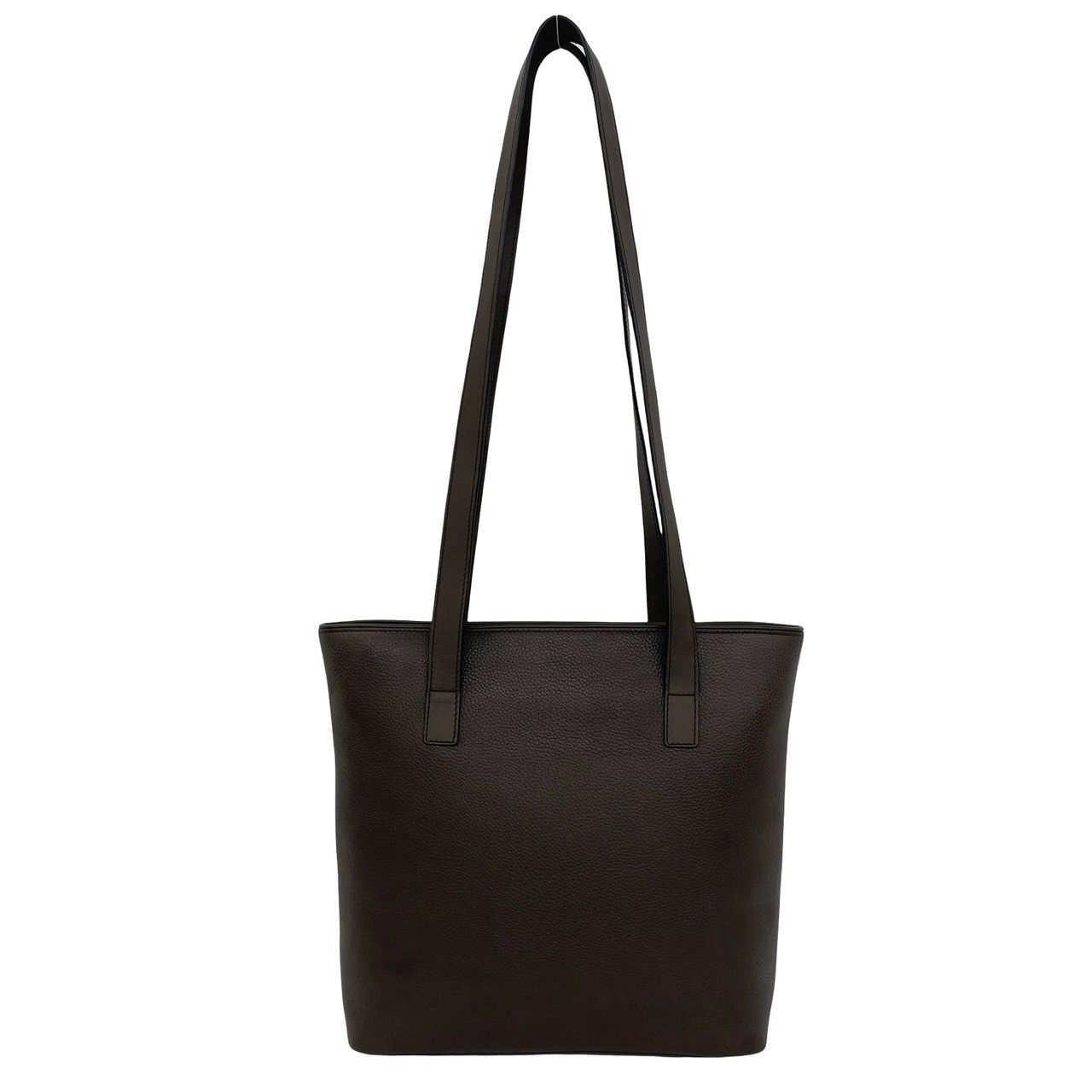 Celine Circle Logo Leather Tote Shoulder Bag Brown — view 3