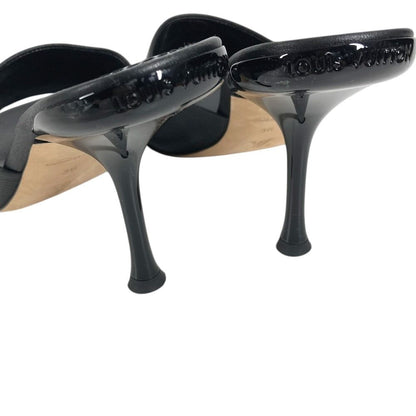 Louis Vuitton Mules Studs LV Logo Not Clear Leather Black — view 7