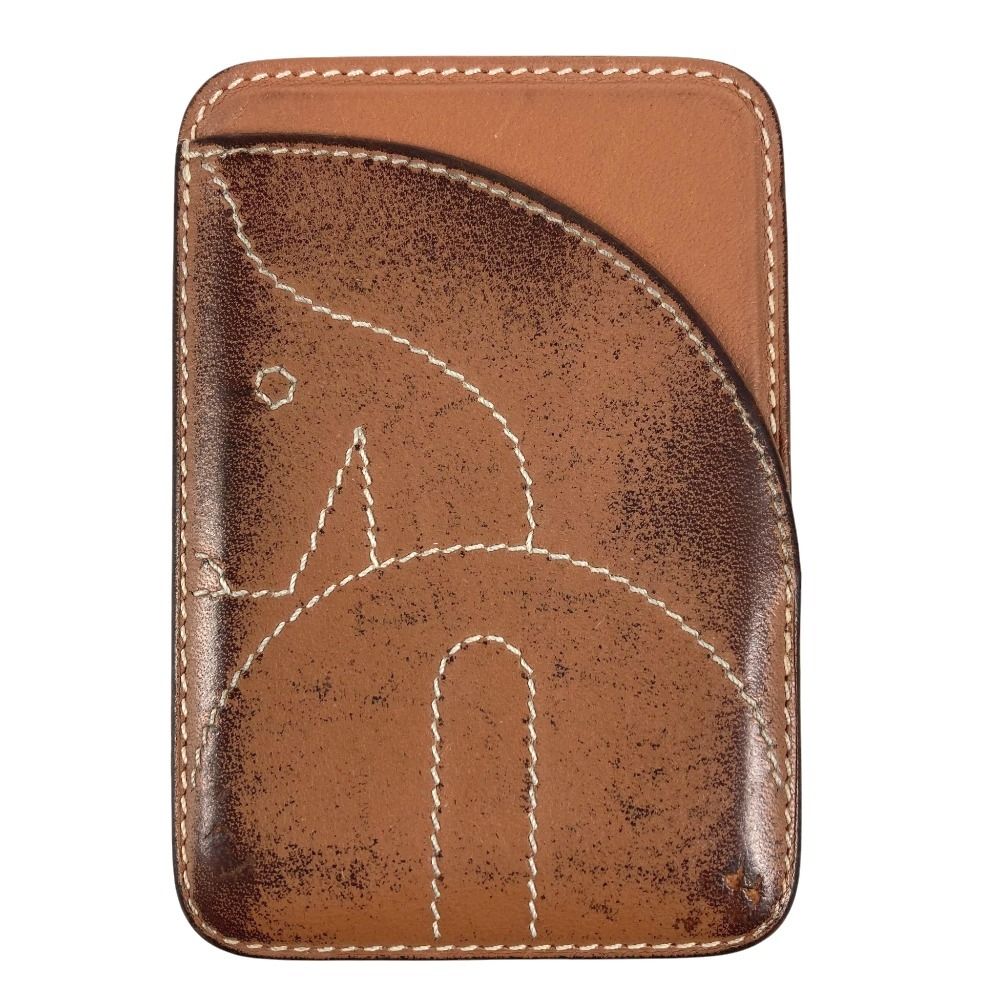 Hermes Card Case Magsafe Eman Cheval Leather Brown