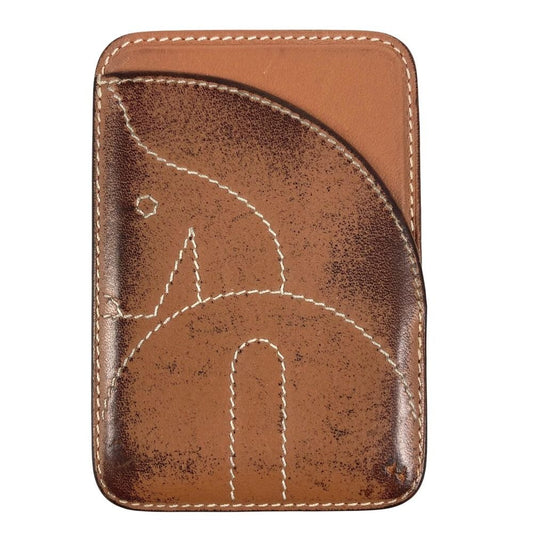 Hermes Card Case Magsafe Eman Cheval Leather Brown