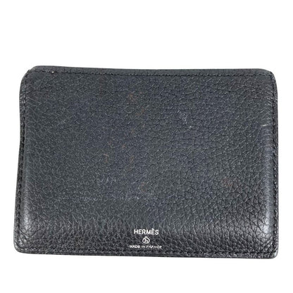 Hermes Card Case Bear Logo Leather Black — view 2