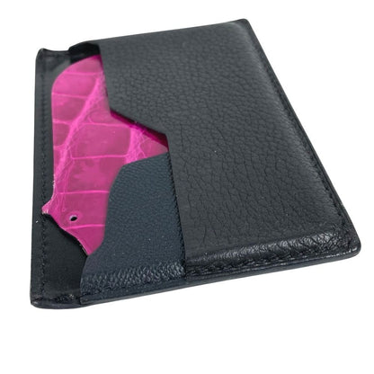Hermes Card Case Bear Logo Leather Black — view 3