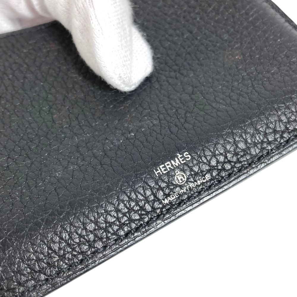 Hermes Card Case Bear Logo Leather Black — view 7