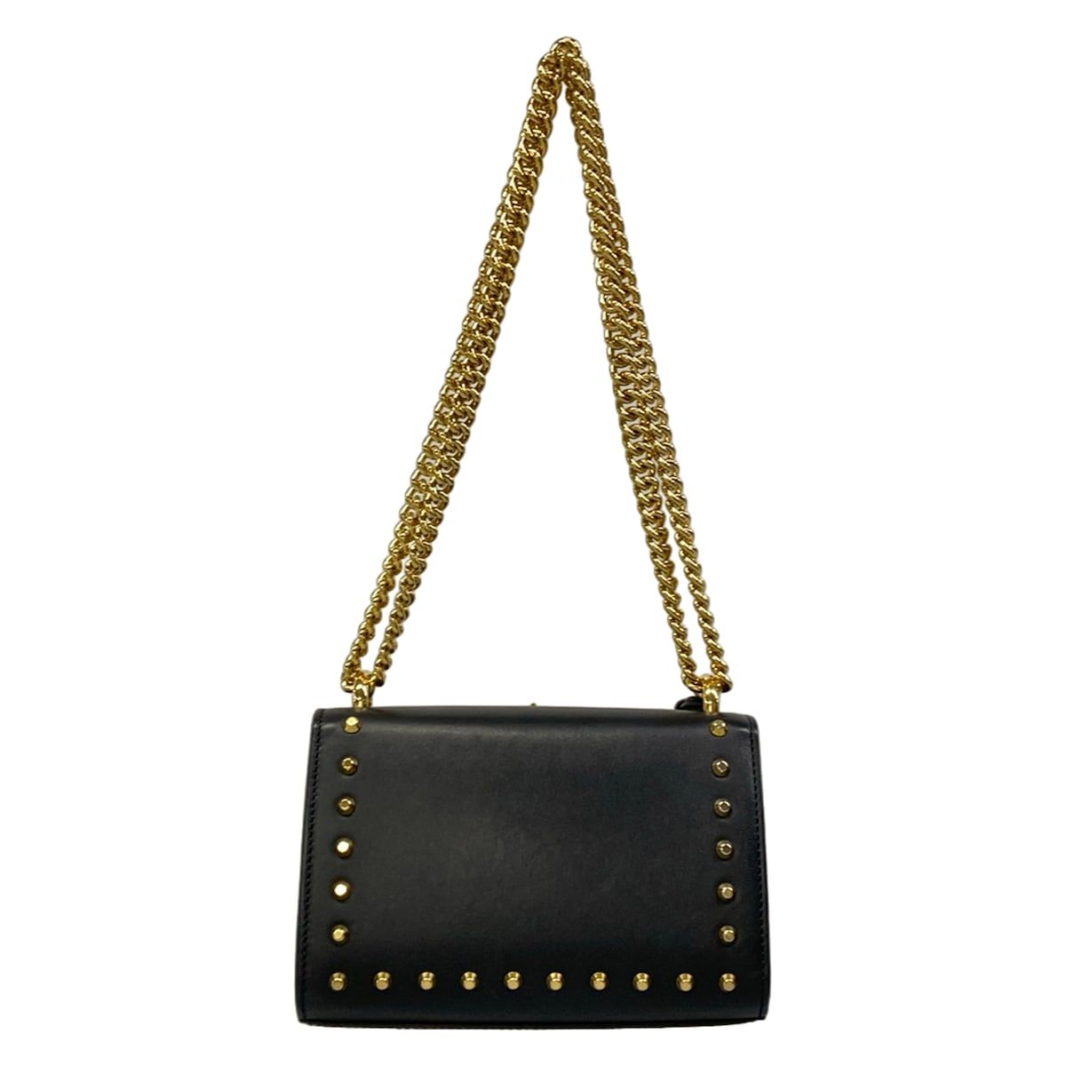Gucci Shoulder Bag Padlock Black Chain Studs Pearl Leather — view 3