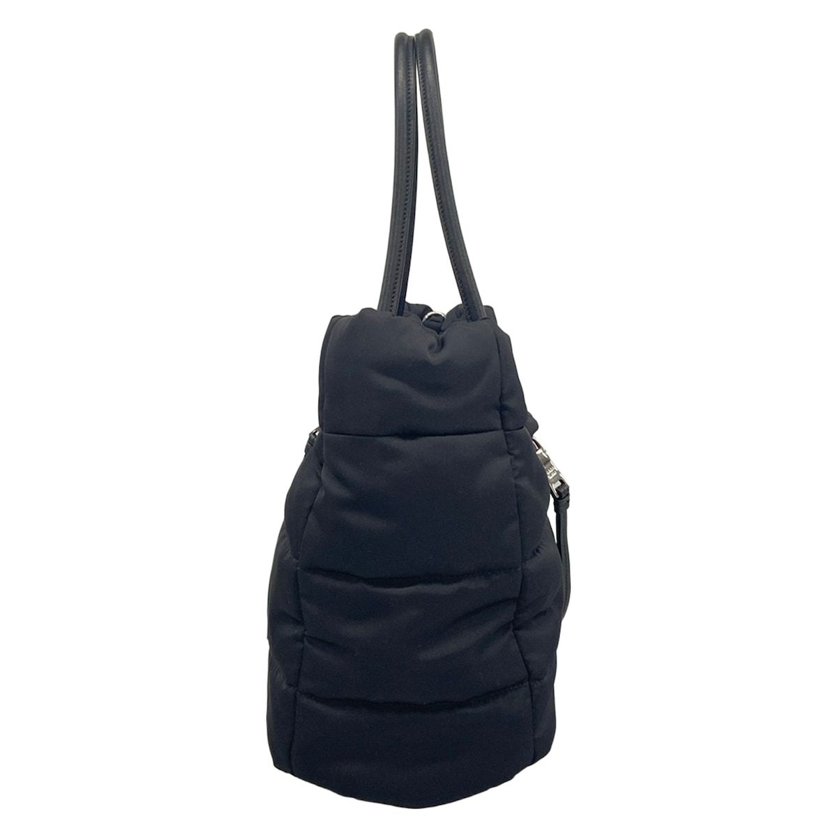 Prada Tote Bag Tessuto Bomber Black Leather — view 2