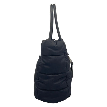 Prada Tote Bag Tessuto Bomber Black Leather — view 2