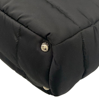 Prada Tote Bag Tessuto Bomber Black Leather — view 6