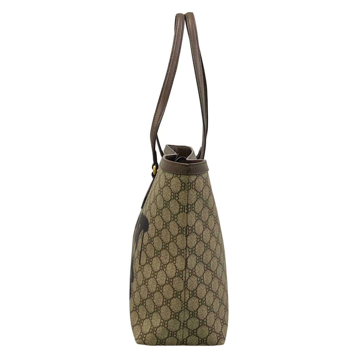 Gucci Tote Bag Hacker Medium Beige Dark Brown Multi Collaboration Leather — view 4
