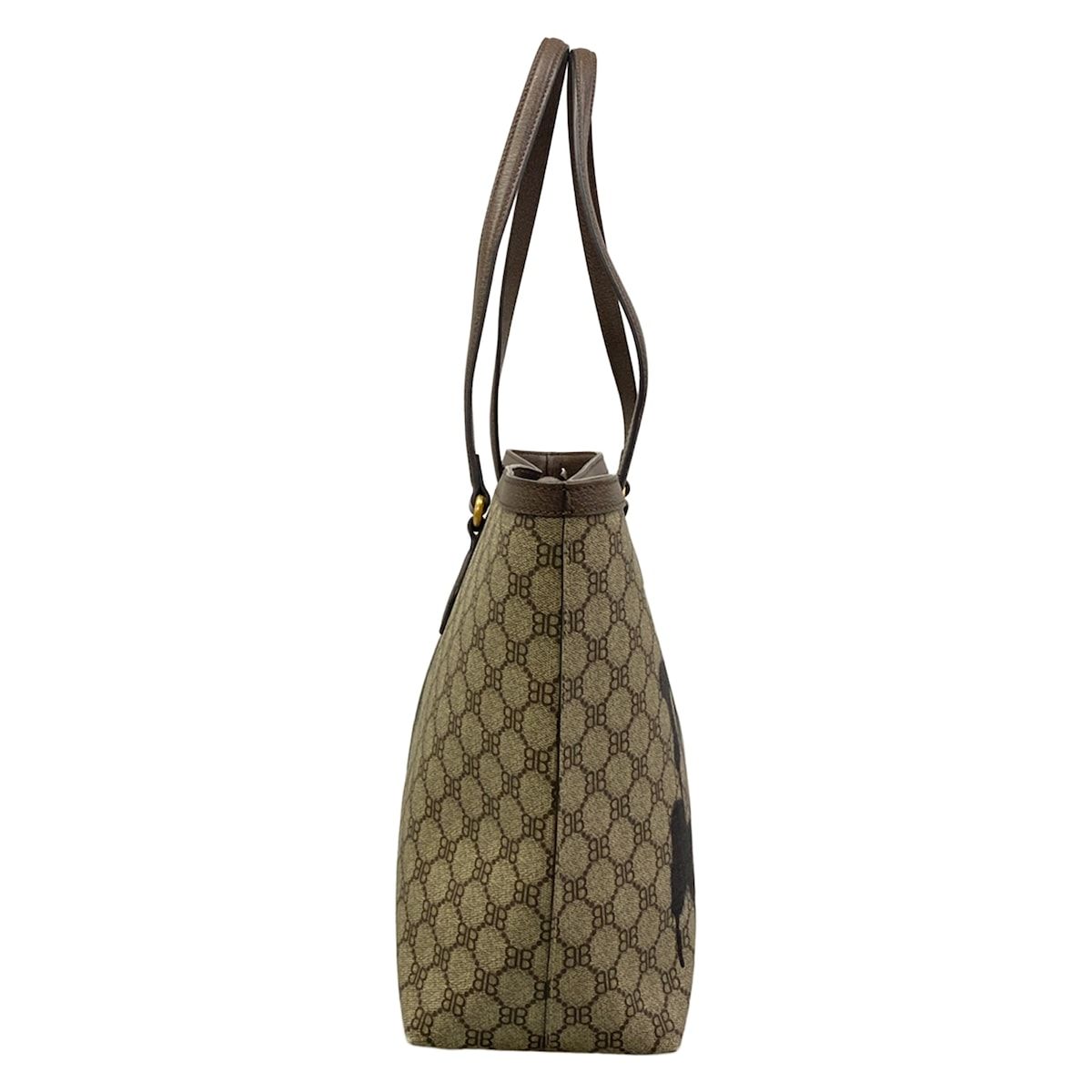 Gucci Tote Bag Hacker Medium Beige Dark Brown Multi Collaboration Leather — view 2