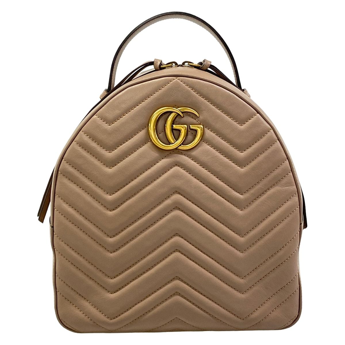 Gucci Backpack GG Marmont Pink Beige Leather