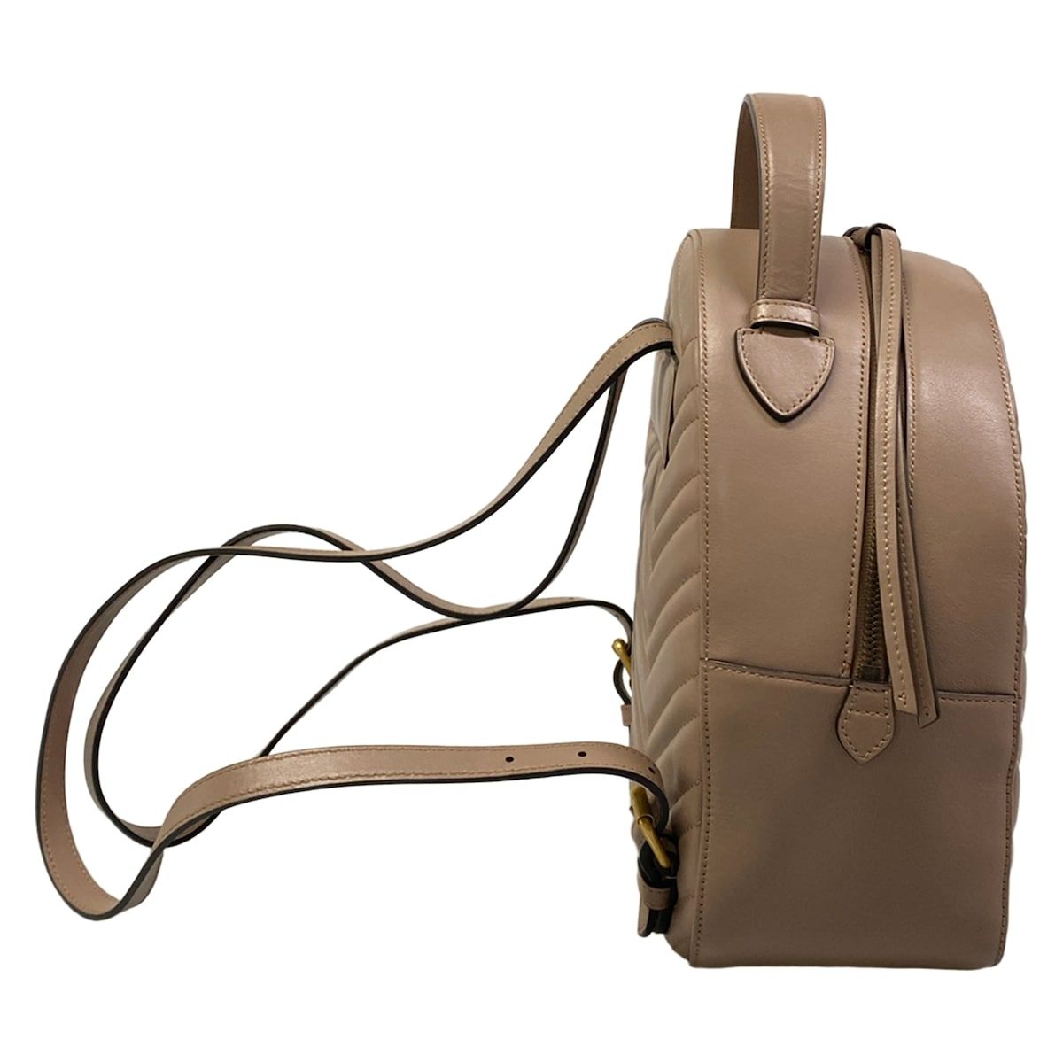 Gucci Backpack GG Marmont Pink Beige Leather — view 2