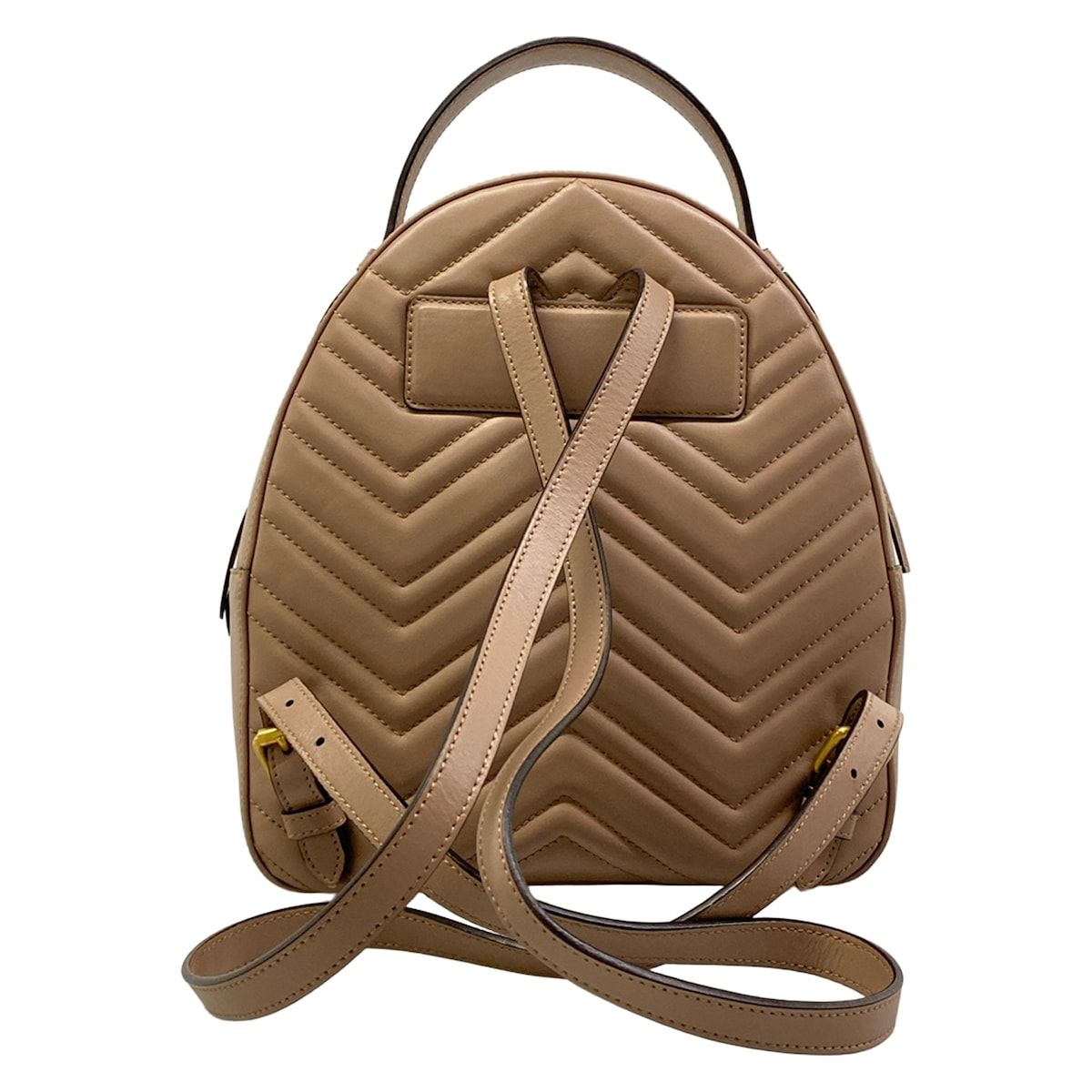 Gucci Backpack GG Marmont Pink Beige Leather — view 3