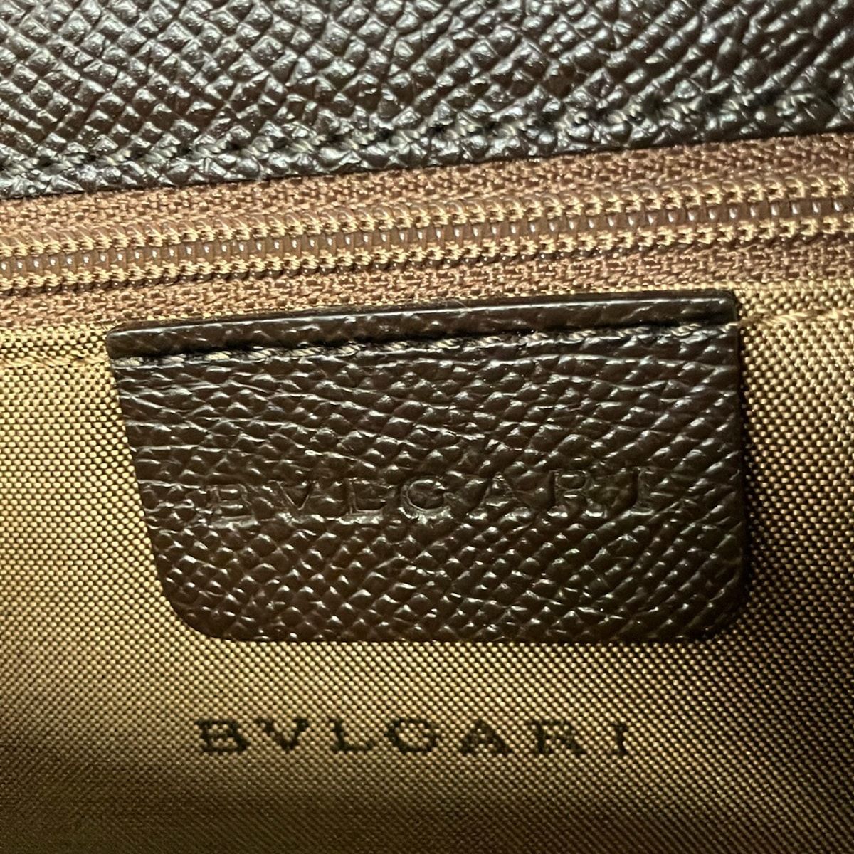 Bvlgari Handbag Dark Brown Gold Turnlock Leather — view 8