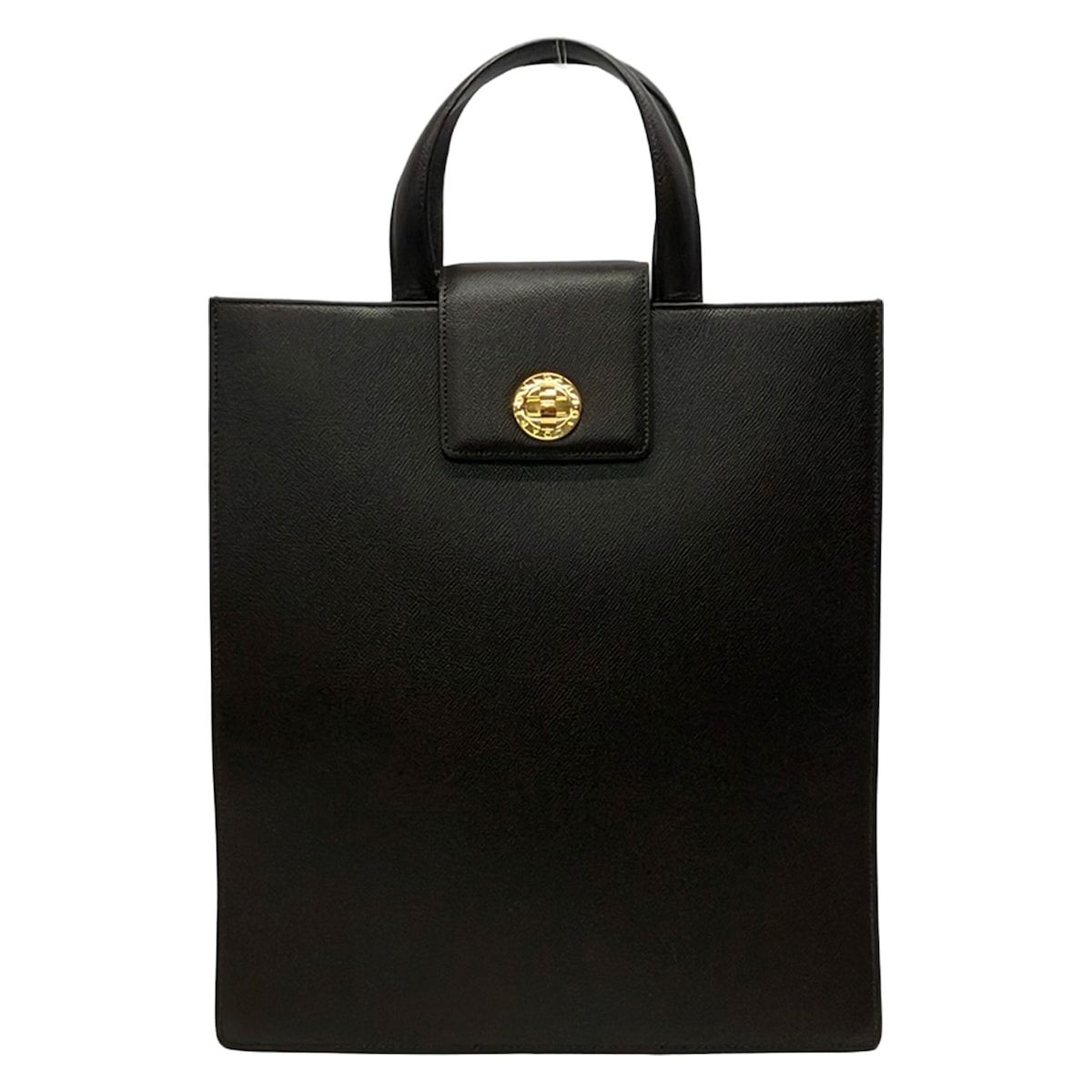 Bvlgari Handbag Dark Brown Gold Turnlock Leather