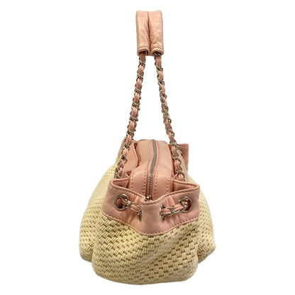 Chanel Shoulder Bag Ivory Light Pink Lambskin — view 2