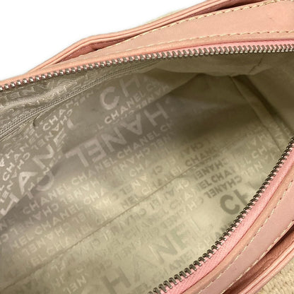 Chanel Shoulder Bag Ivory Light Pink Lambskin — view 7