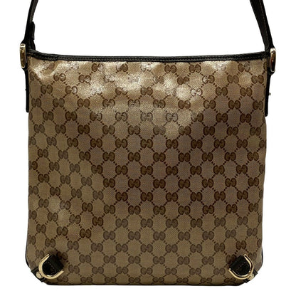 Gucci Shoulder Bag Abbey Crystal GG Brown Beige Dark Leather — view 3