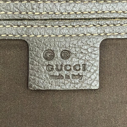 Gucci Shoulder Bag Abbey Crystal GG Brown Beige Dark Leather — view 8