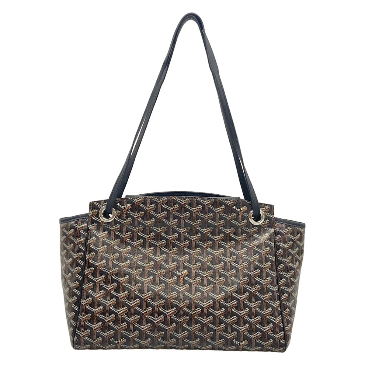 Goyard Tote Bag Luet PM Dark Brown Black Leather — view 3
