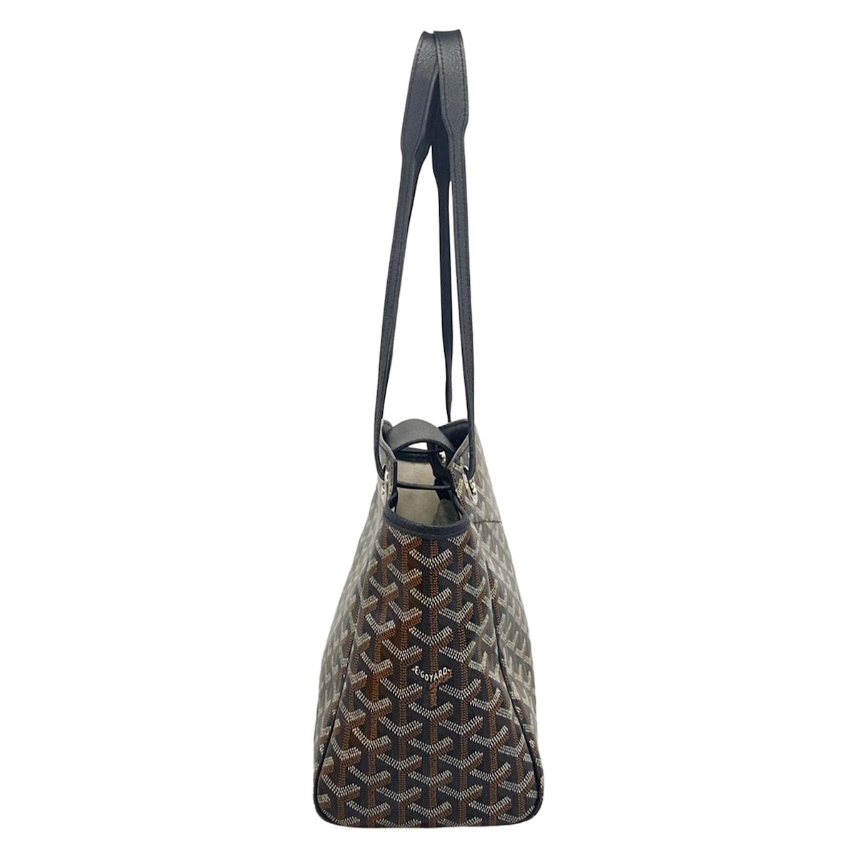 Goyard Tote Bag Luet PM Dark Brown Black Leather — view 2