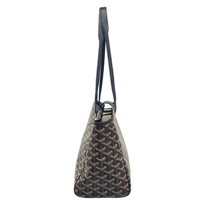 Goyard Tote Bag Luet PM Dark Brown Black Leather — view 4