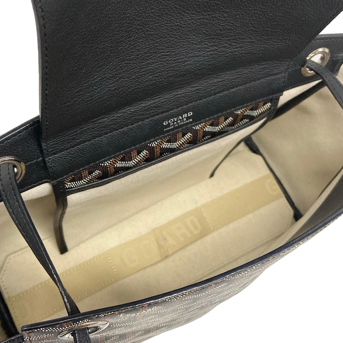 Goyard Tote Bag Luet PM Dark Brown Black Leather — view 7