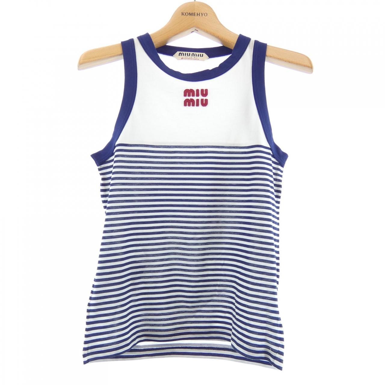 Miu Miu Upcycled Miu Miu Logo Tank Top