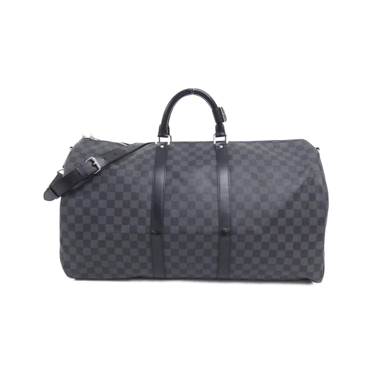 Louis Vuitton Damier Graphite Keepall Bandouliere 55 Boston Bag