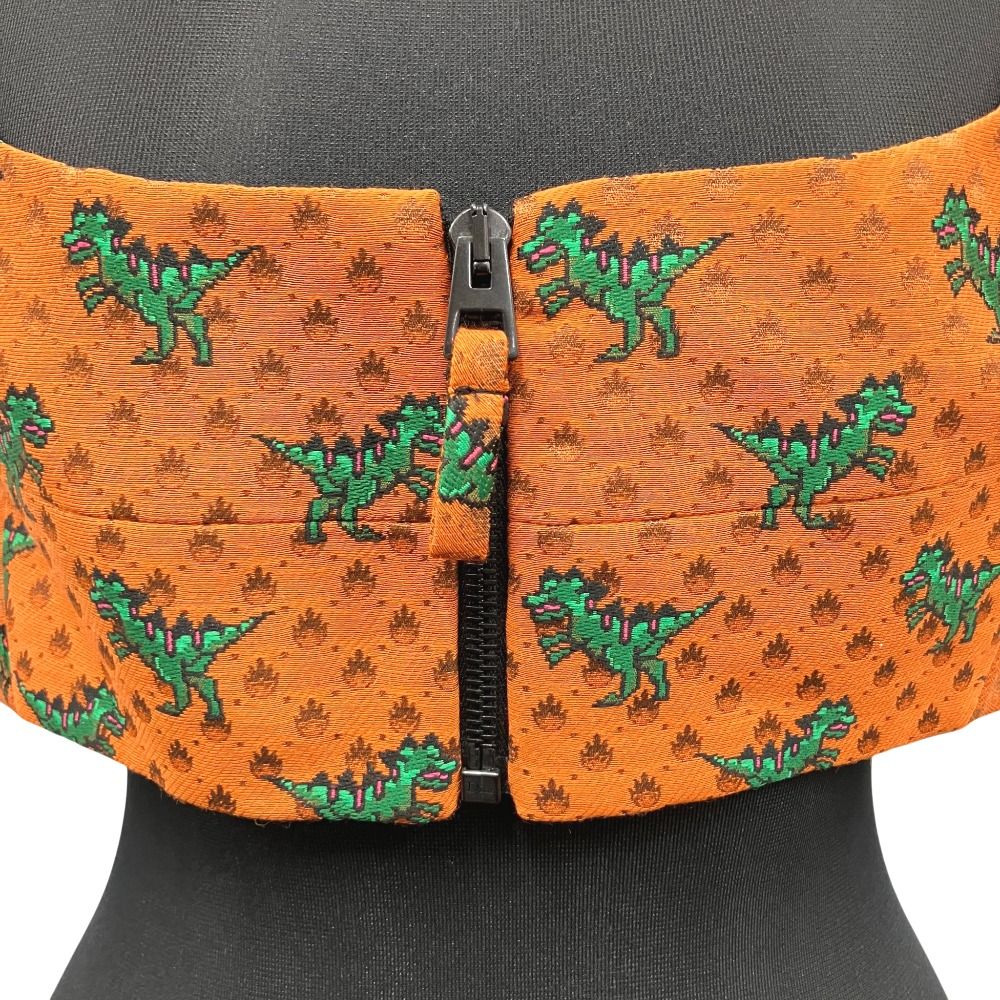 Dior Dinosaur Bustier Sleeveless Top Tank Top All Over Print Orange 38 — view 4