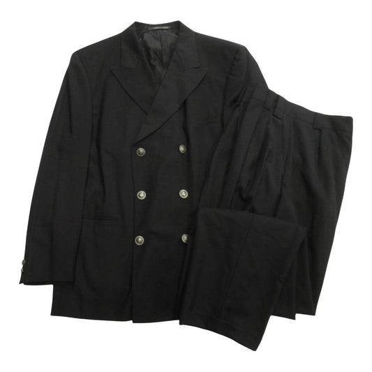 Versace Gianni Medusa Button Suit Double Jacket Pants Vintage 48 Black 50