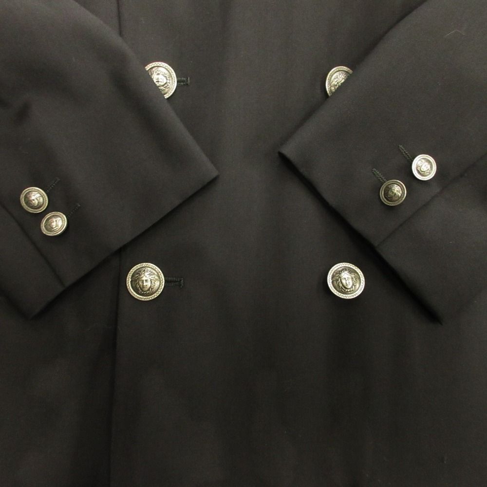 Versace Gianni Medusa Button Suit Double Jacket Pants Vintage 48 Black 50 — view 7