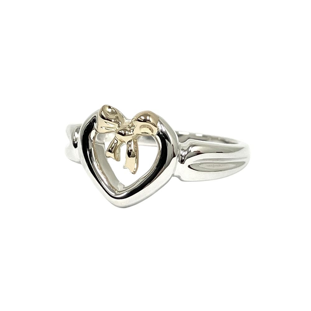 Tiffany & Co 18K Yellow Gold Heart Ribbon Ring Vintage — view 2