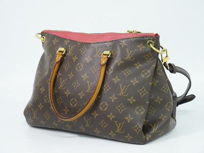 Louis Vuitton LV Pallas MM Monogram Leather 2-Way Shoulder Bag Brown Pink — view 2