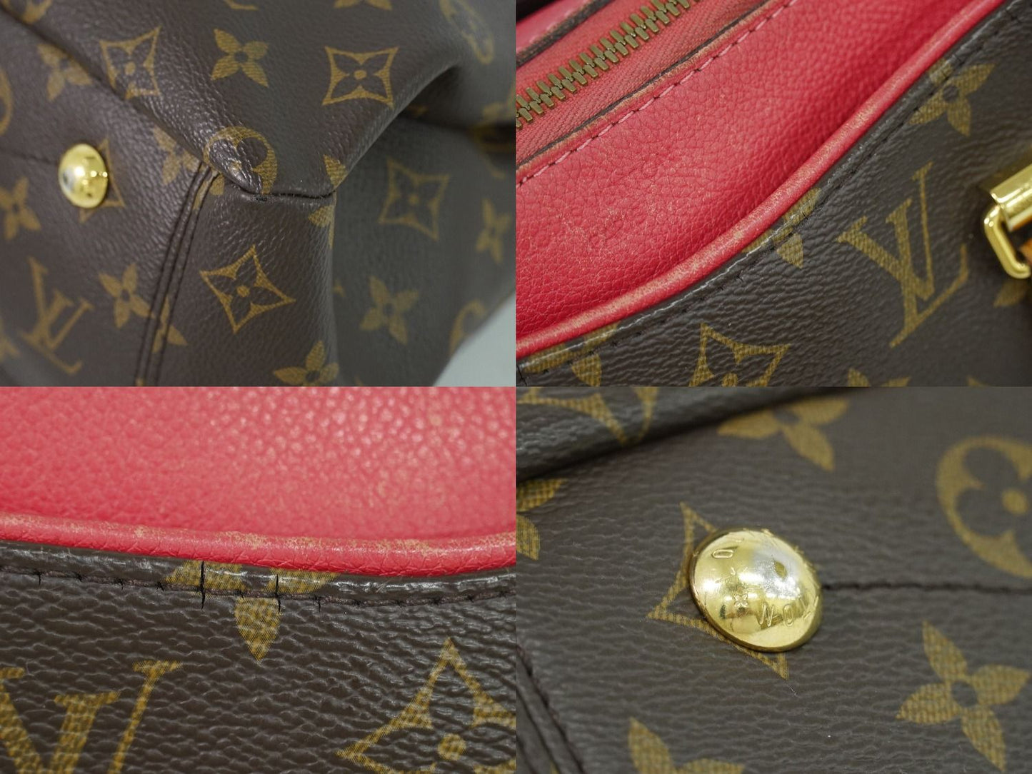 Louis Vuitton LV Pallas MM Monogram Leather 2-Way Shoulder Bag Brown Pink — view 7